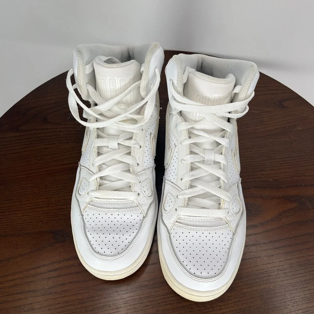 Nike Son of Force Mid Shoes‎ Women's 9 Triple White Athletic Sneakers 616303-115